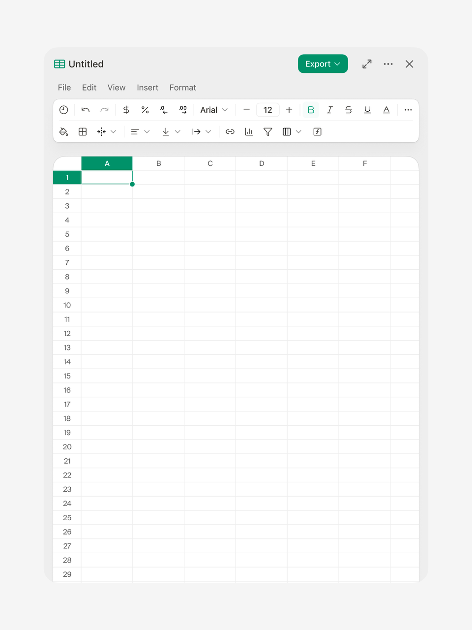 Context spreadsheet editor