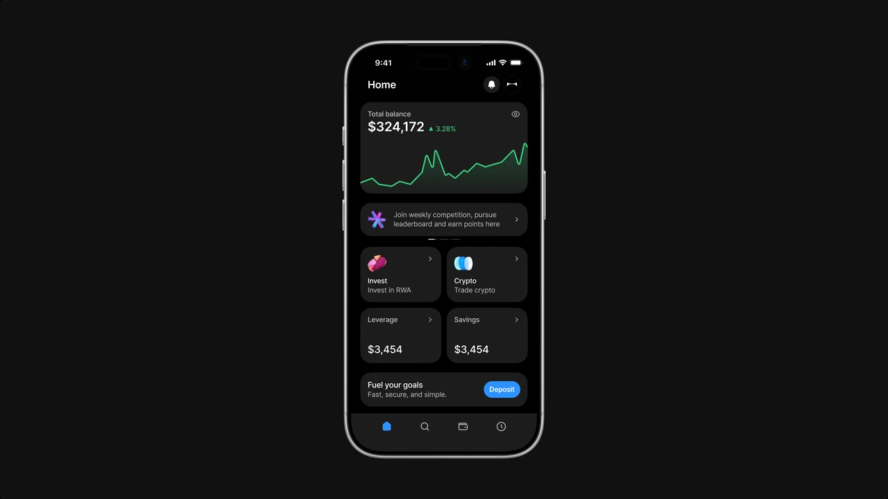 Qava crypto portfolio displayed on a phone