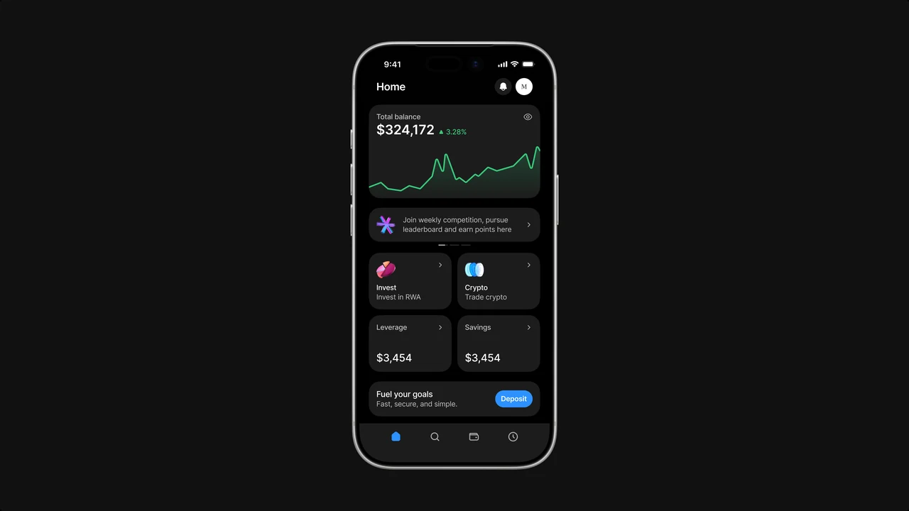 Qava crypto portfolio displayed on a phone
